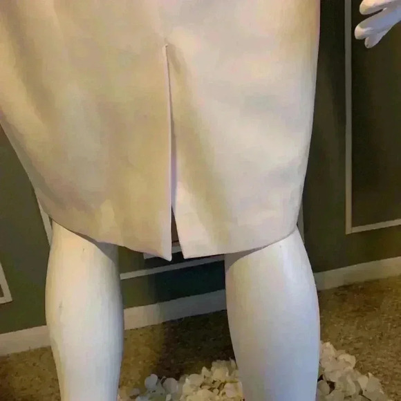 Mary Crafts Cream 3/4 SL Square Slit Neck Zip Cocktail Formal Office Dress Sz 6 - Picture 4 of 9